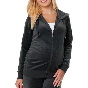 Motherhood Maternity Hooded Velour Jacket